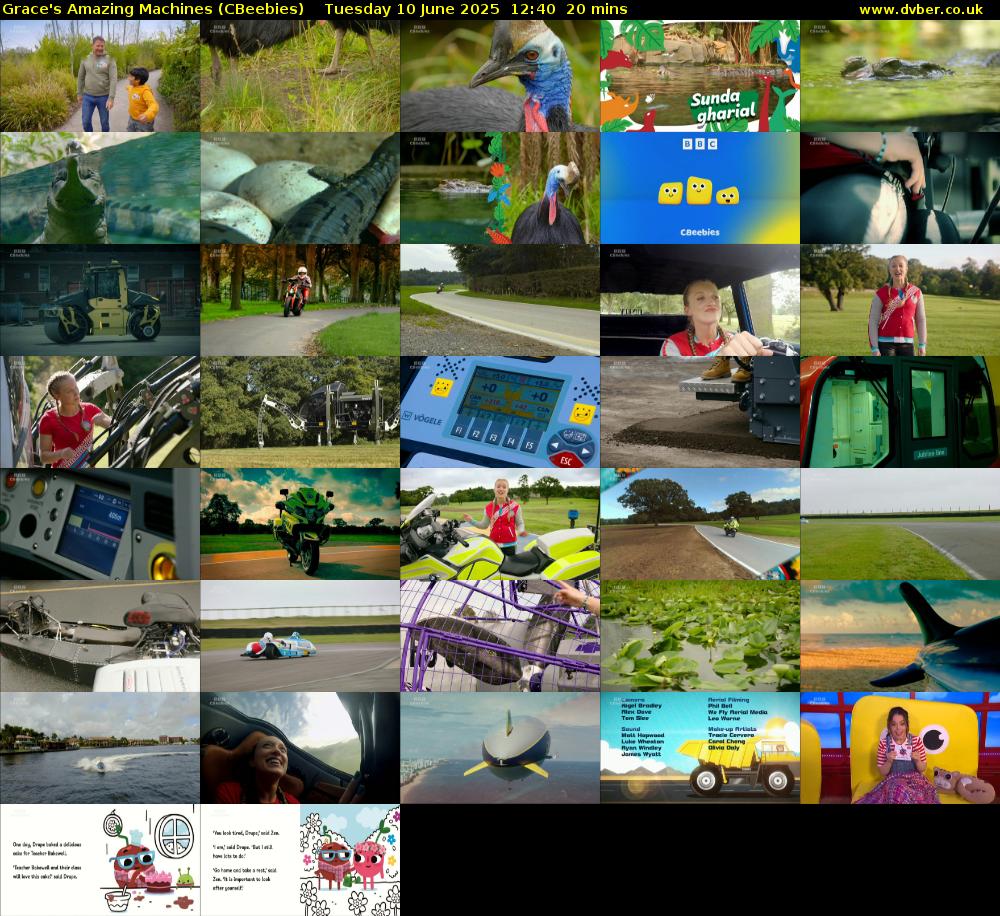 Grace's Amazing Machines (CBeebies) Tuesday 10 June 2025 12:40 - 13:00