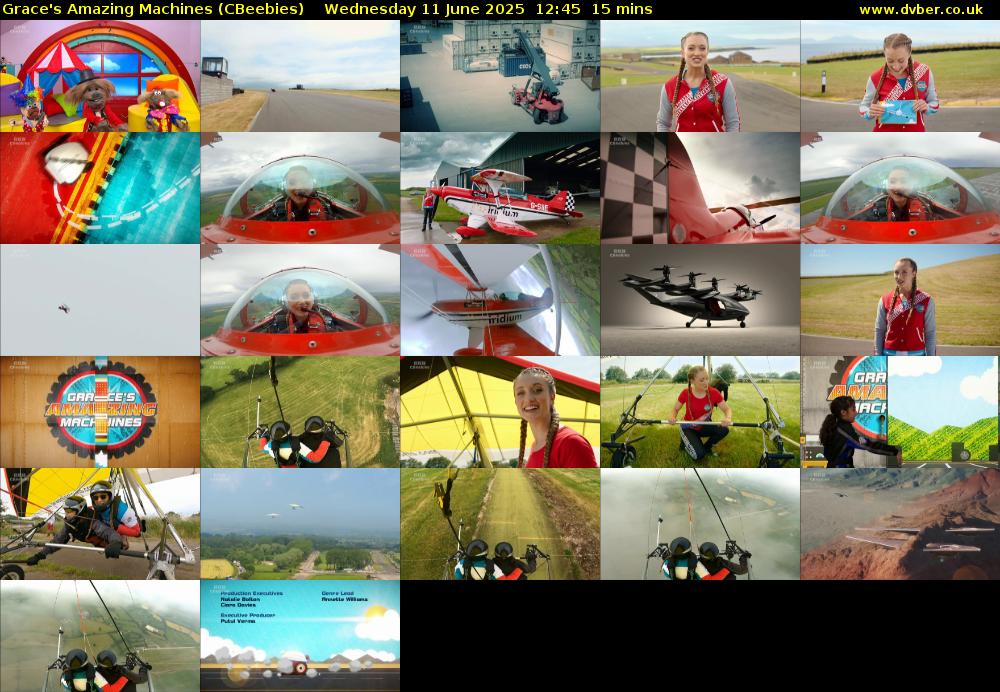 Grace's Amazing Machines (CBeebies) Wednesday 11 June 2025 12:45 - 13:00