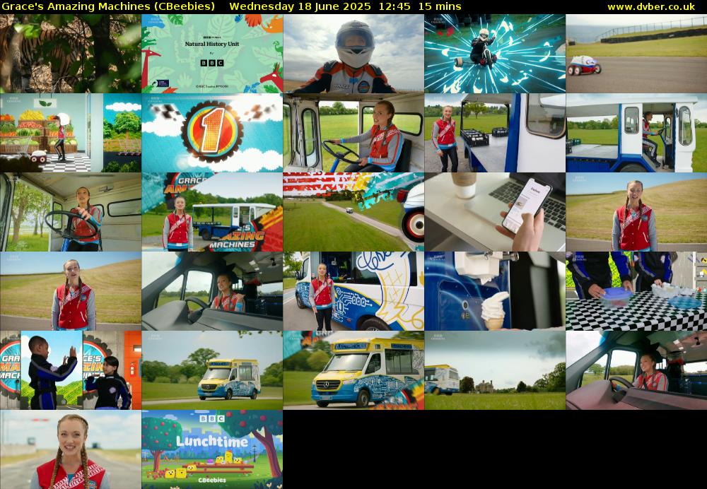 Grace's Amazing Machines (CBeebies) Wednesday 18 June 2025 12:45 - 13:00