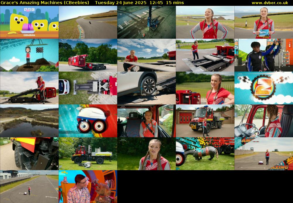 Grace's Amazing Machines (CBeebies) Tuesday 24 June 2025 12:45 - 13:00