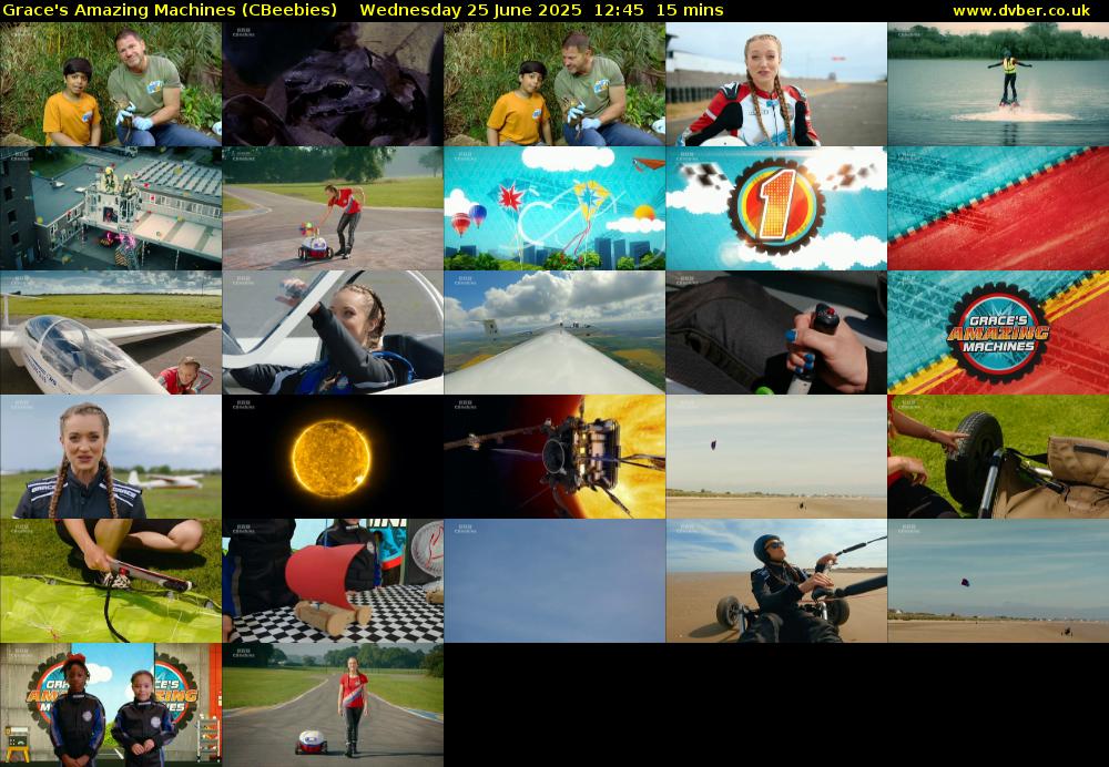 Grace's Amazing Machines (CBeebies) Wednesday 25 June 2025 12:45 - 13:00