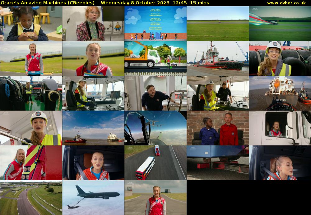 Grace's Amazing Machines (CBeebies) Wednesday 8 October 2025 12:45 - 13:00