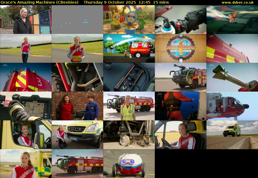 Grace's Amazing Machines (CBeebies) Thursday 9 October 2025 12:45 - 13:00