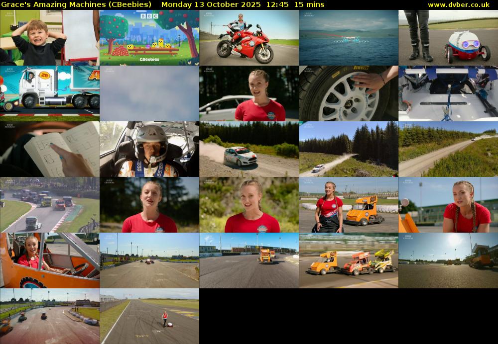 Grace's Amazing Machines (CBeebies) Monday 13 October 2025 12:45 - 13:00