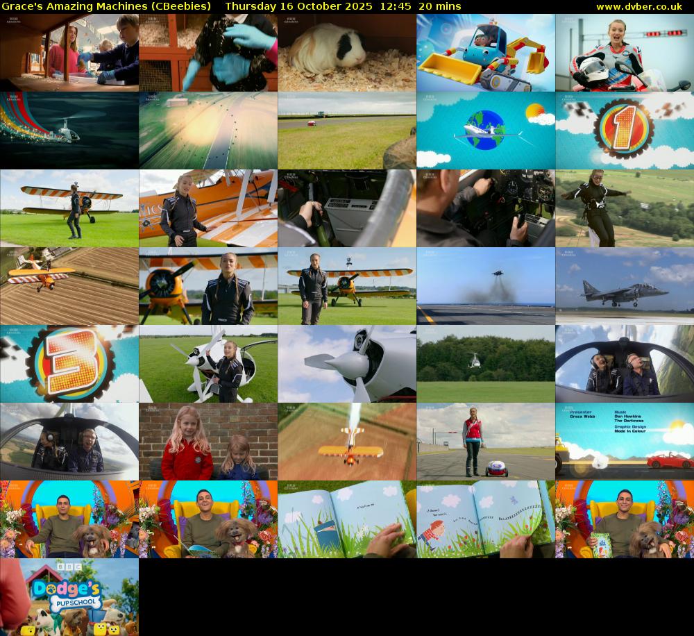 Grace's Amazing Machines (CBeebies) Thursday 16 October 2025 12:45 - 13:05