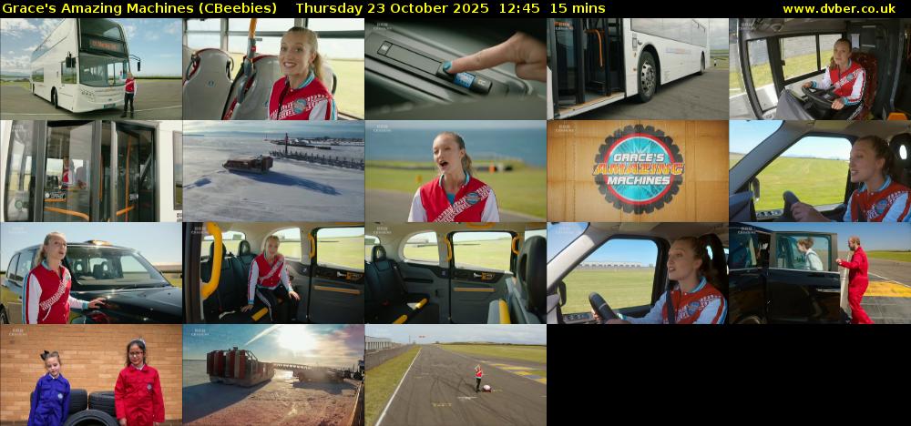Grace's Amazing Machines (CBeebies) Thursday 23 October 2025 12:45 - 13:00