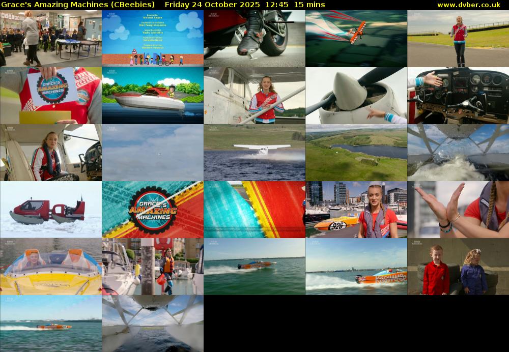 Grace's Amazing Machines (CBeebies) Friday 24 October 2025 12:45 - 13:00