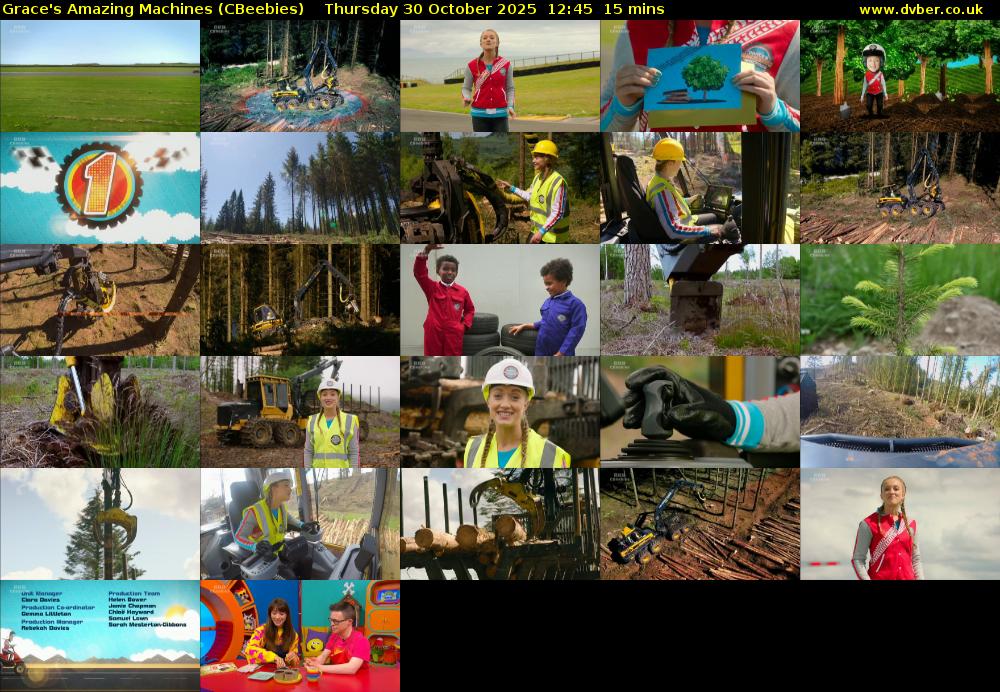 Grace's Amazing Machines (CBeebies) Thursday 30 October 2025 12:45 - 13:00