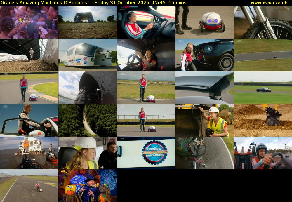 Grace's Amazing Machines (CBeebies) Friday 31 October 2025 12:45 - 13:00