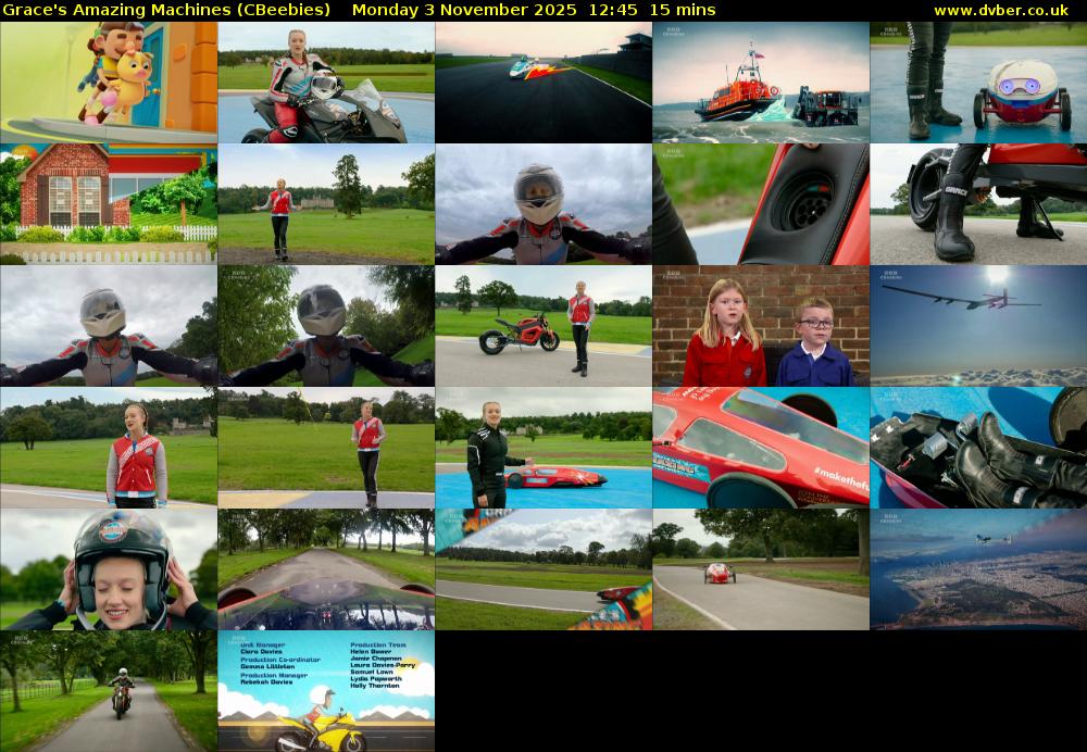 Grace's Amazing Machines (CBeebies) Monday 3 November 2025 12:45 - 13:00