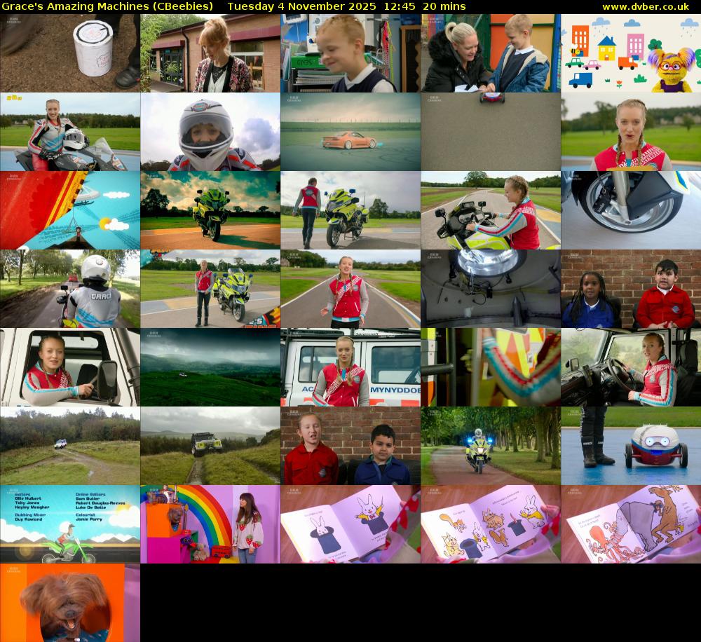Grace's Amazing Machines (CBeebies) Tuesday 4 November 2025 12:45 - 13:05