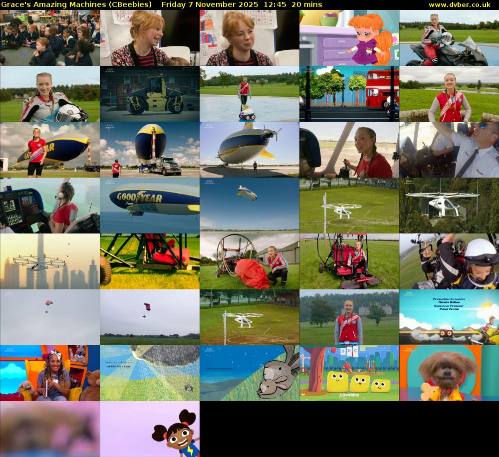 Grace's Amazing Machines (CBeebies) Friday 7 November 2025 12:45 - 13:05