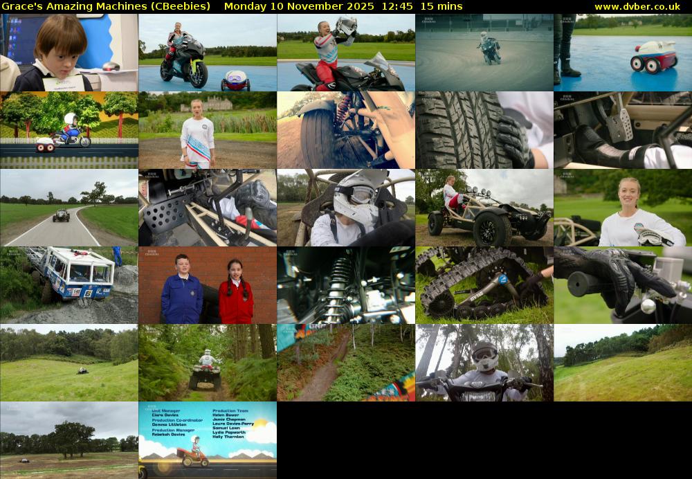 Grace's Amazing Machines (CBeebies) Monday 10 November 2025 12:45 - 13:00