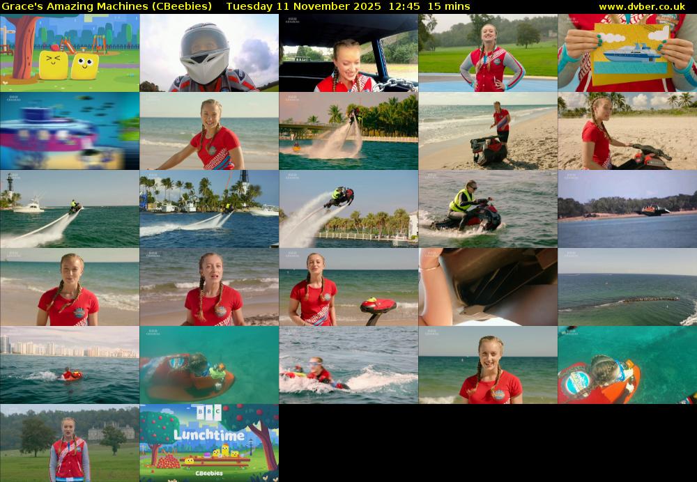 Grace's Amazing Machines (CBeebies) Tuesday 11 November 2025 12:45 - 13:00