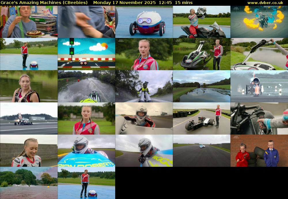 Grace's Amazing Machines (CBeebies) Monday 17 November 2025 12:45 - 13:00
