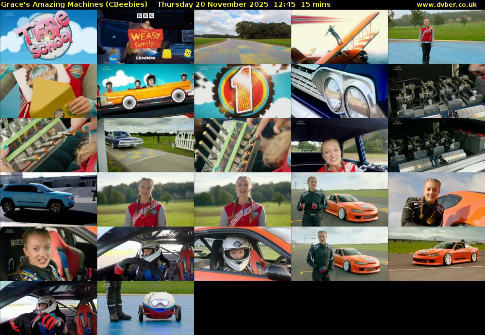 Grace's Amazing Machines (CBeebies) Thursday 20 November 2025 12:45 - 13:00