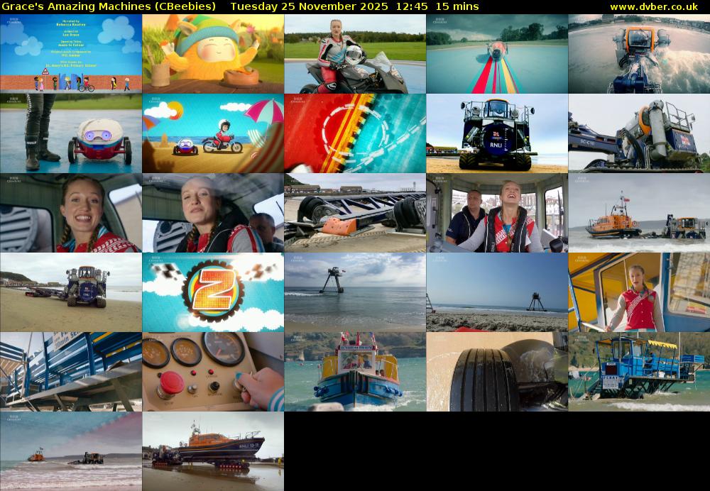 Grace's Amazing Machines (CBeebies) Tuesday 25 November 2025 12:45 - 13:00