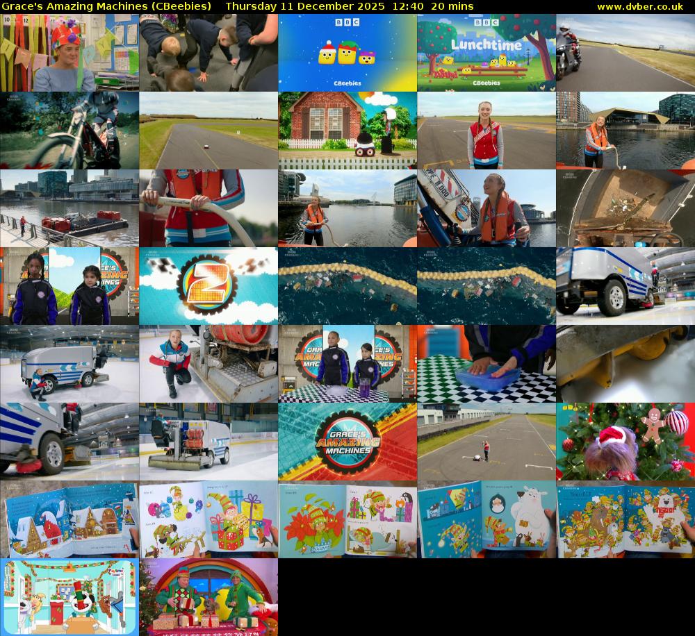 Grace's Amazing Machines (CBeebies) Thursday 11 December 2025 12:40 - 13:00