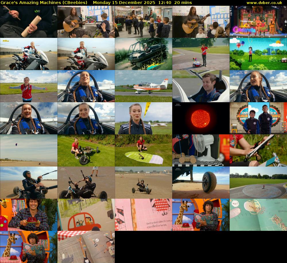 Grace's Amazing Machines (CBeebies) Monday 15 December 2025 12:40 - 13:00