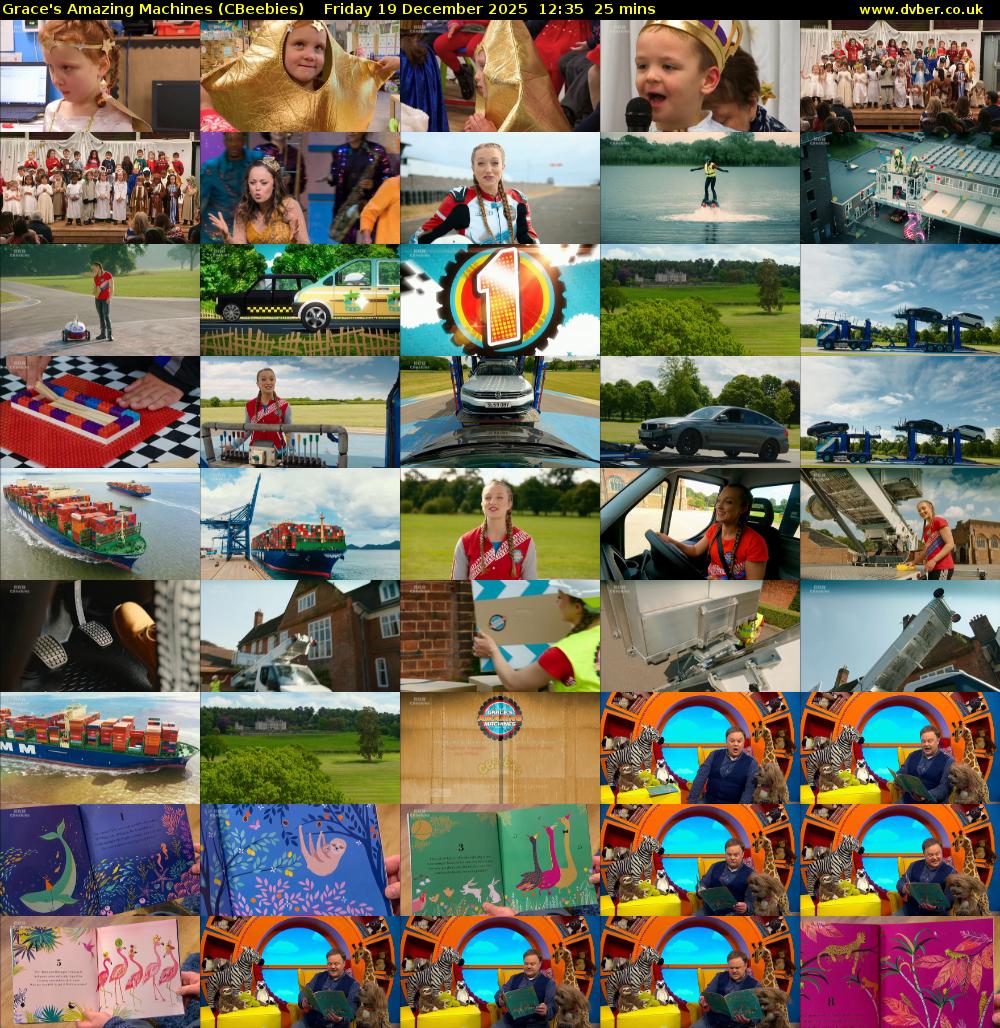 Grace's Amazing Machines (CBeebies) Friday 19 December 2025 12:35 - 13:00