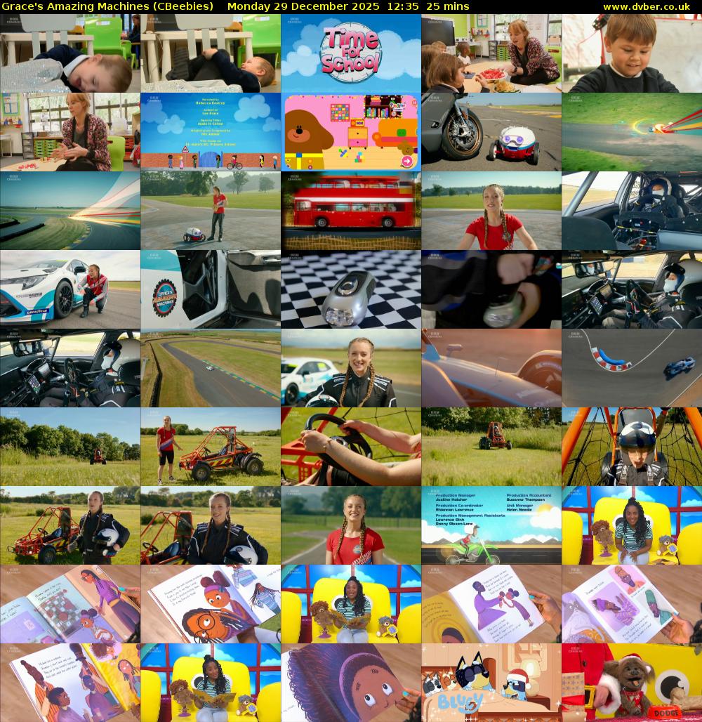 Grace's Amazing Machines (CBeebies) Monday 29 December 2025 12:35 - 13:00
