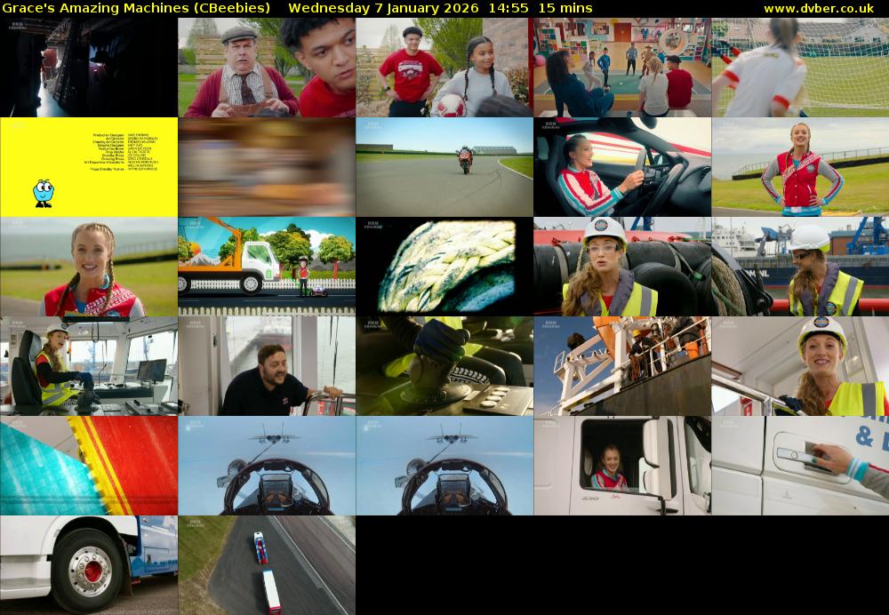 Grace's Amazing Machines (CBeebies) Wednesday 7 January 2026 14:55 - 15:10