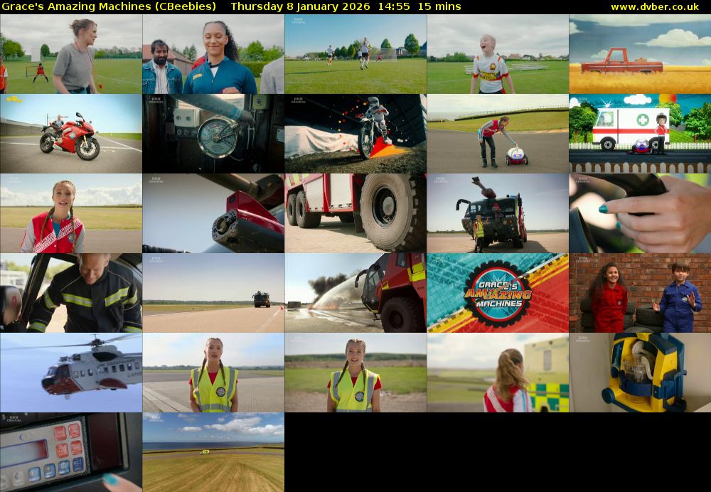 Grace's Amazing Machines (CBeebies) Thursday 8 January 2026 14:55 - 15:10