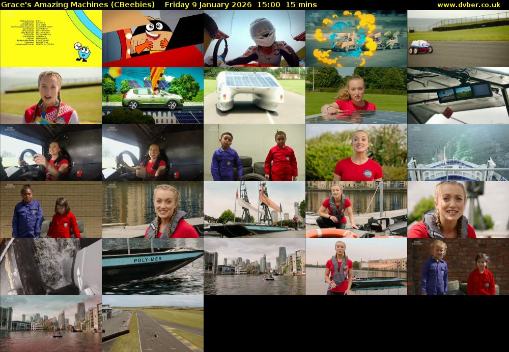 Grace's Amazing Machines (CBeebies) Friday 9 January 2026 15:00 - 15:15
