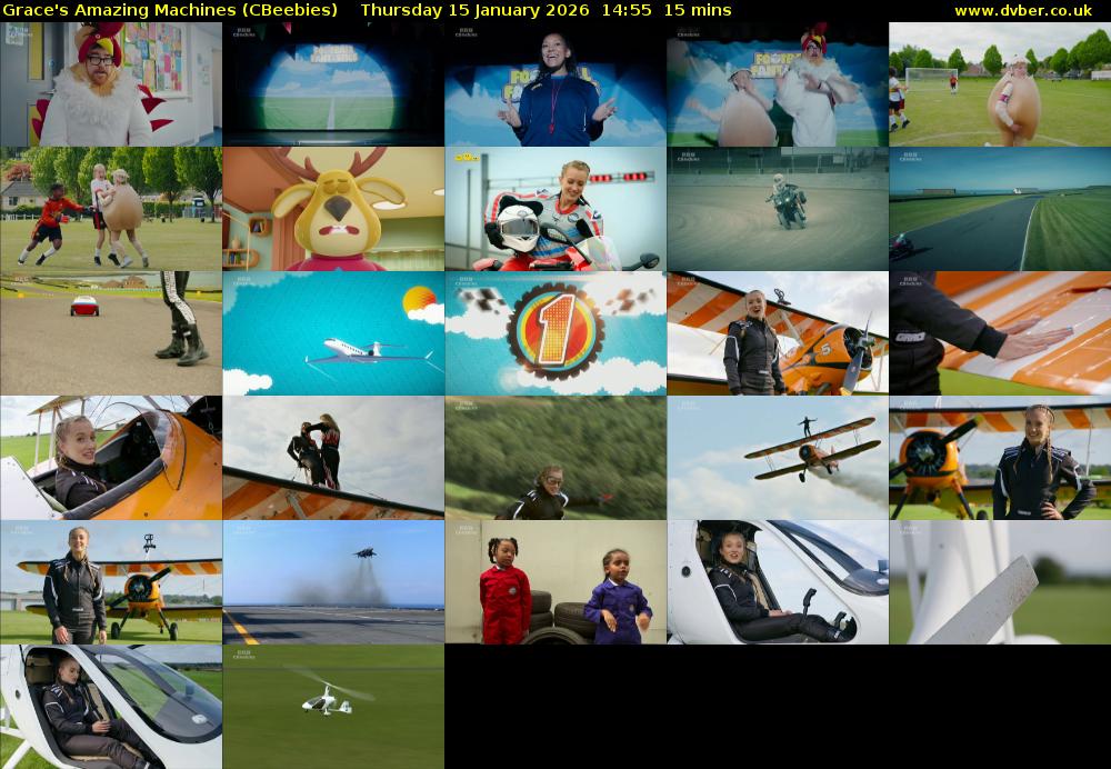 Grace's Amazing Machines (CBeebies) Thursday 15 January 2026 14:55 - 15:10