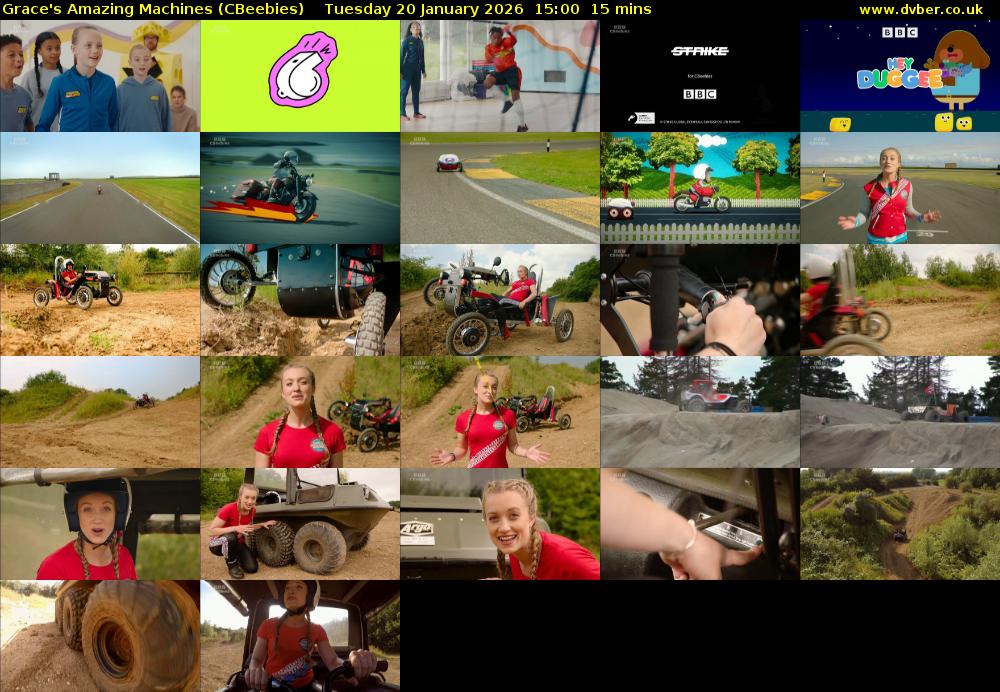 Grace's Amazing Machines (CBeebies) Tuesday 20 January 2026 15:00 - 15:15