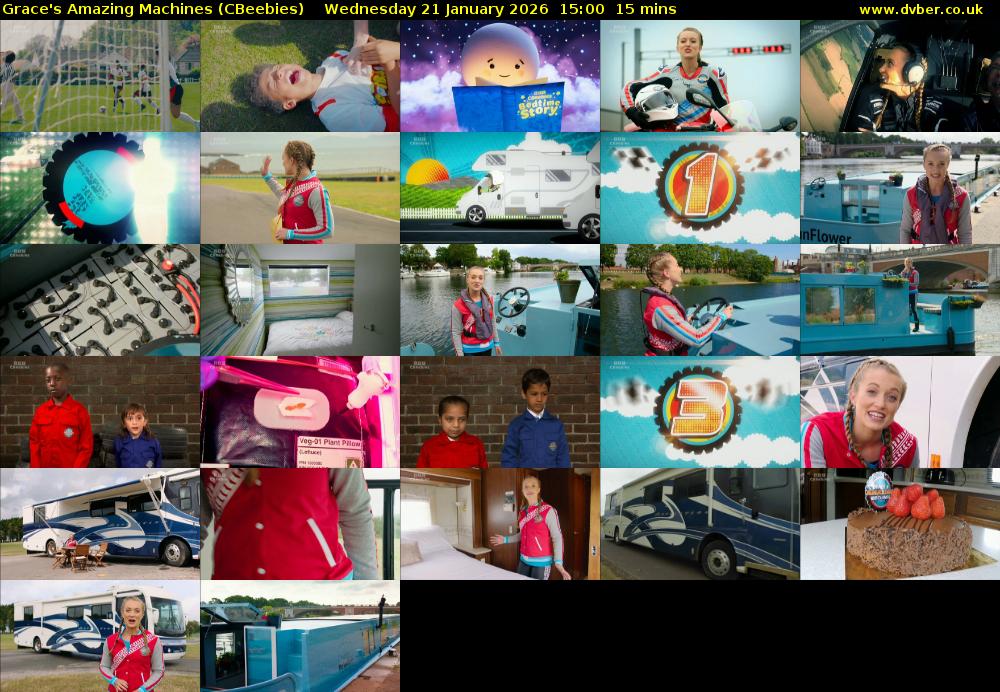 Grace's Amazing Machines (CBeebies) Wednesday 21 January 2026 15:00 - 15:15