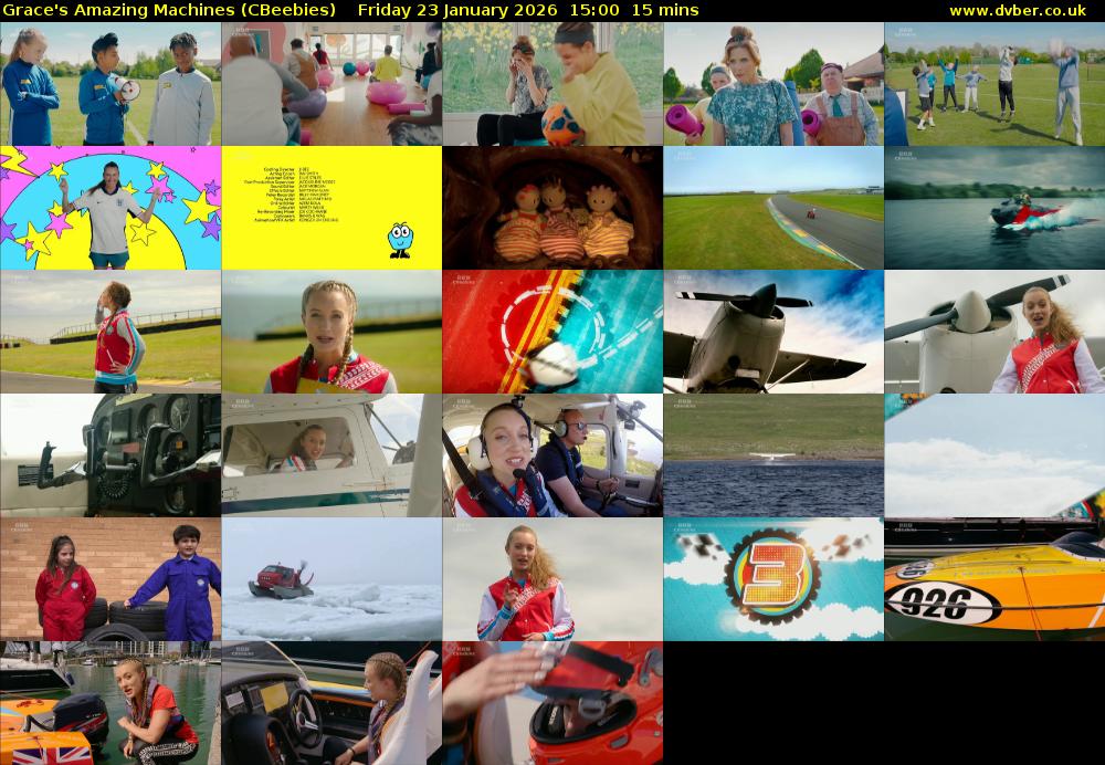 Grace's Amazing Machines (CBeebies) Friday 23 January 2026 15:00 - 15:15