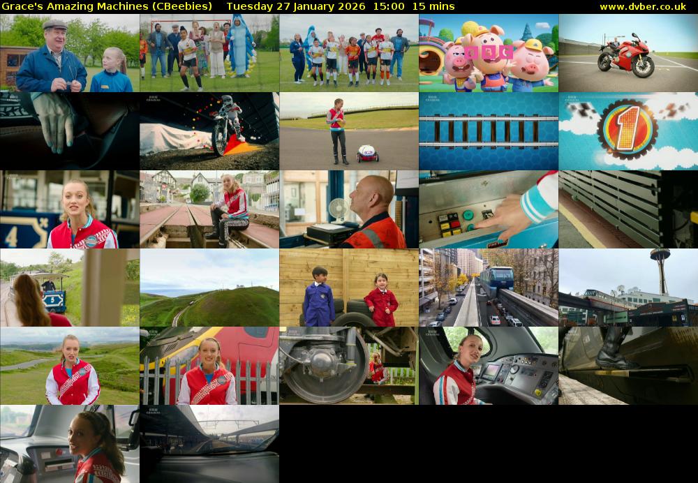 Grace's Amazing Machines (CBeebies) Tuesday 27 January 2026 15:00 - 15:15