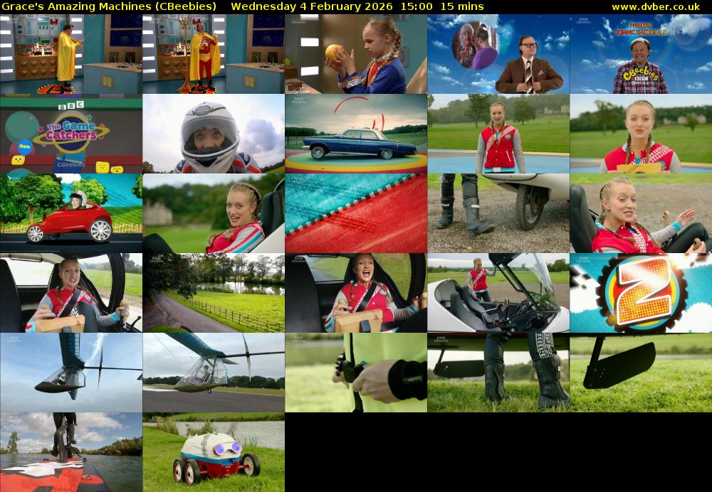 Grace's Amazing Machines (CBeebies) Wednesday 4 February 2026 15:00 - 15:15