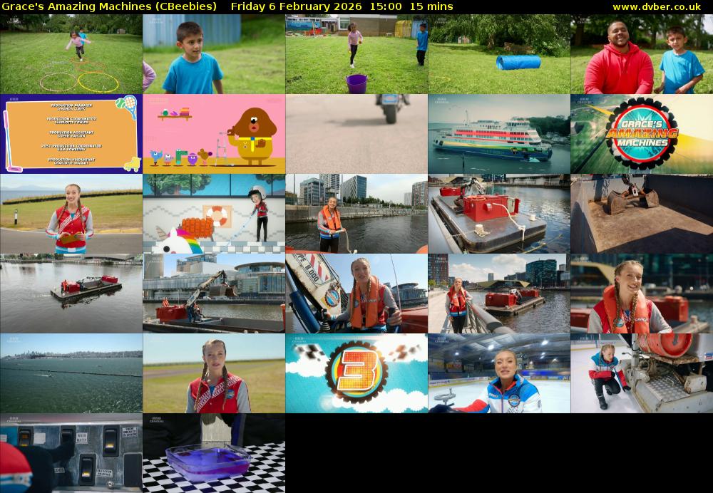 Grace's Amazing Machines (CBeebies) Friday 6 February 2026 15:00 - 15:15