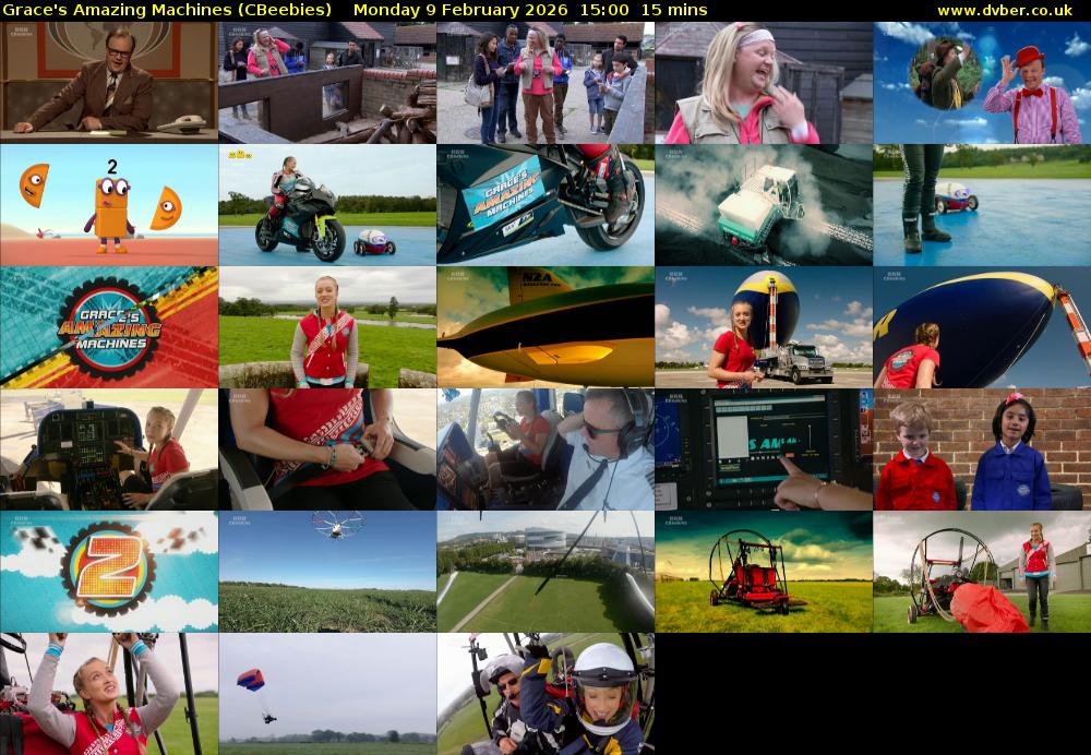 Grace's Amazing Machines (CBeebies) Monday 9 February 2026 15:00 - 15:15