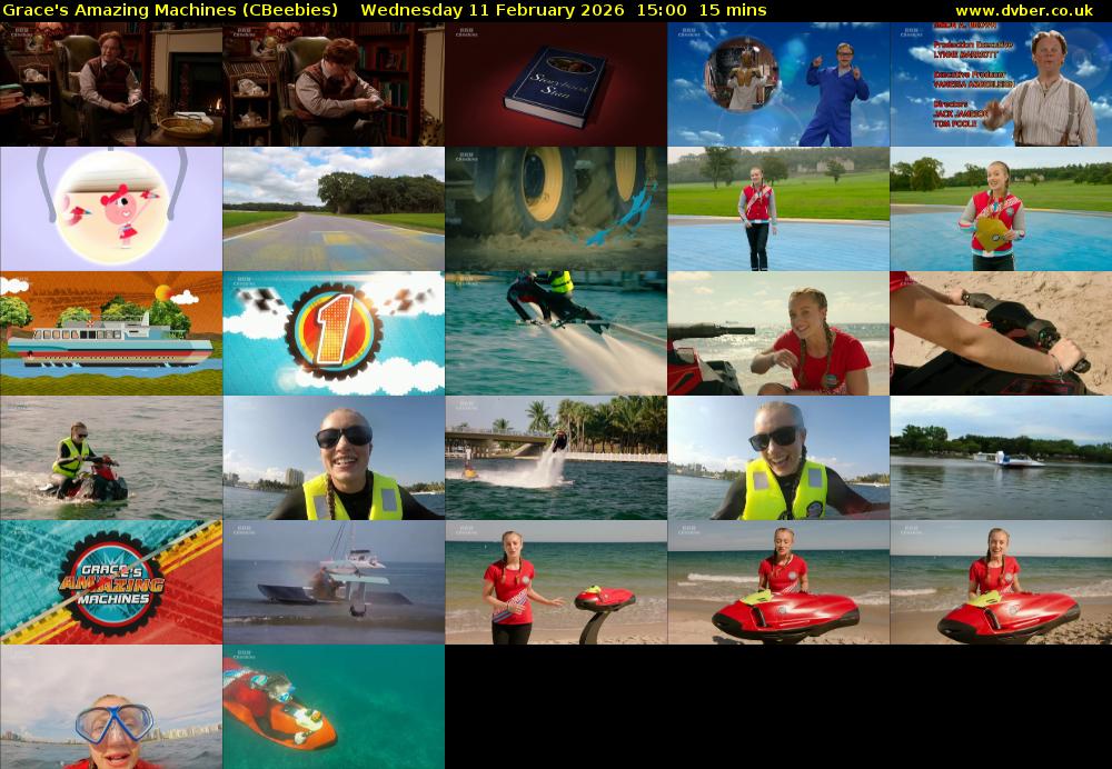 Grace's Amazing Machines (CBeebies) Wednesday 11 February 2026 15:00 - 15:15