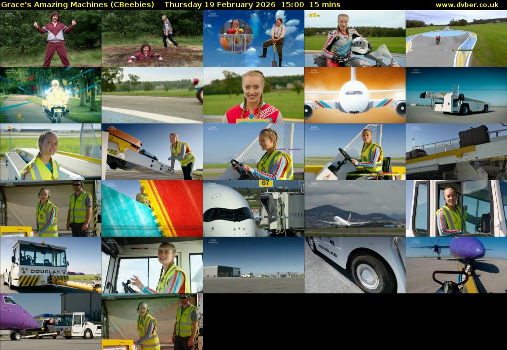 Grace's Amazing Machines (CBeebies) Thursday 19 February 2026 15:00 - 15:15