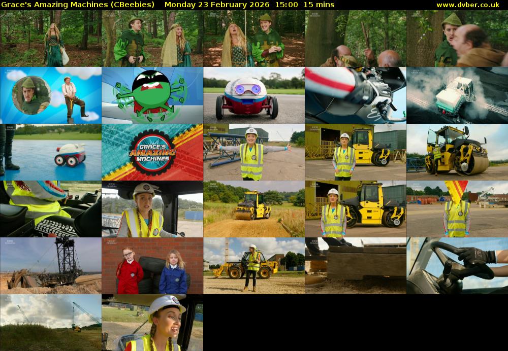Grace's Amazing Machines (CBeebies) Monday 23 February 2026 15:00 - 15:15
