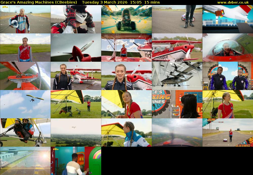 Grace's Amazing Machines (CBeebies) Tuesday 3 March 2026 15:05 - 15:20