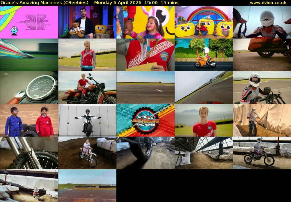 Grace's Amazing Machines (CBeebies) Monday 6 April 2026 15:00 - 15:15
