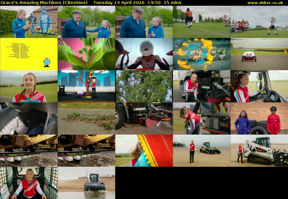 Grace's Amazing Machines (CBeebies) Tuesday 14 April 2026 14:50 - 15:05