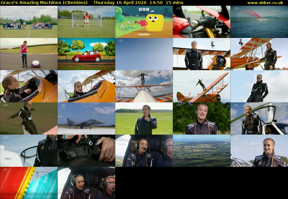 Grace's Amazing Machines (CBeebies) Thursday 16 April 2026 14:50 - 15:05