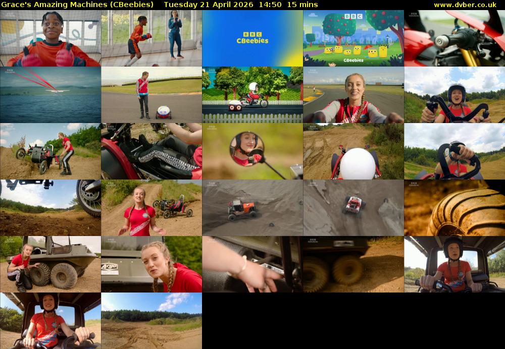 Grace's Amazing Machines (CBeebies) Tuesday 21 April 2026 14:50 - 15:05