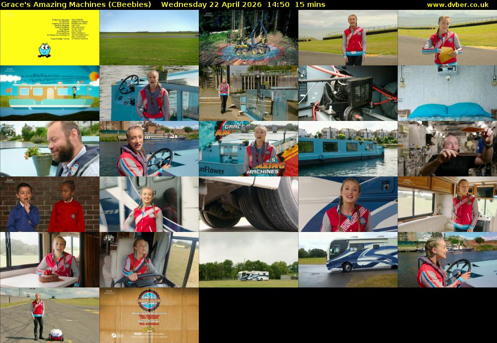 Grace's Amazing Machines (CBeebies) Wednesday 22 April 2026 14:50 - 15:05