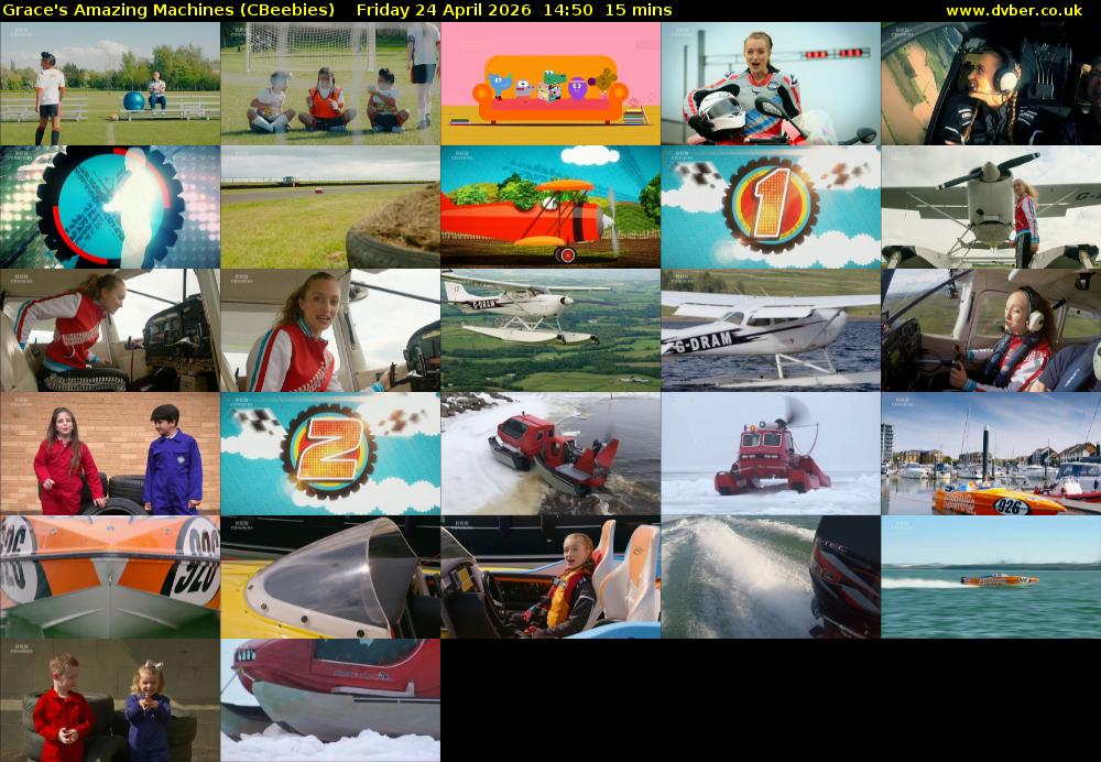 Grace's Amazing Machines (CBeebies) Friday 24 April 2026 14:50 - 15:05