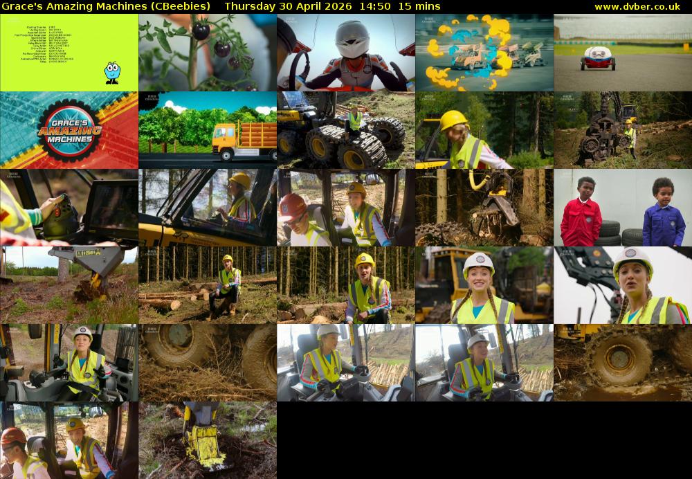 Grace's Amazing Machines (CBeebies) Thursday 30 April 2026 14:50 - 15:05