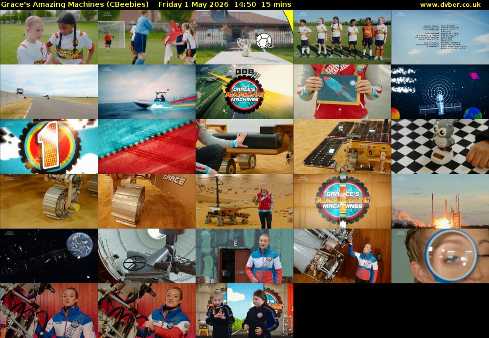 Grace's Amazing Machines (CBeebies) Friday 1 May 2026 14:50 - 15:05