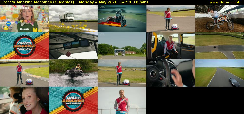 Grace's Amazing Machines (CBeebies) Monday 4 May 2026 14:50 - 15:00