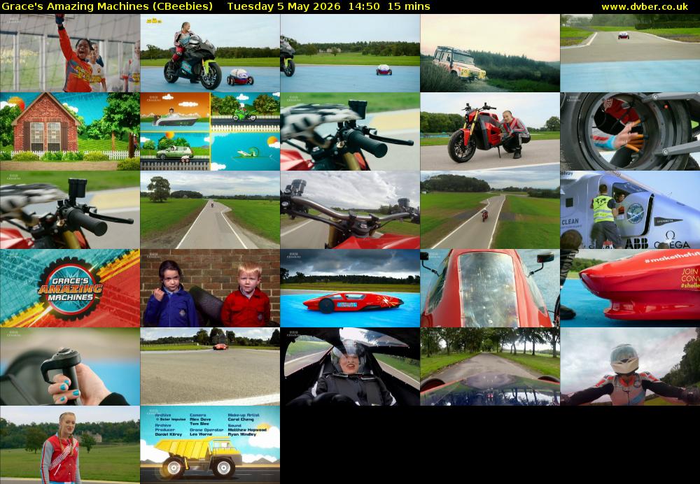 Grace's Amazing Machines (CBeebies) Tuesday 5 May 2026 14:50 - 15:05
